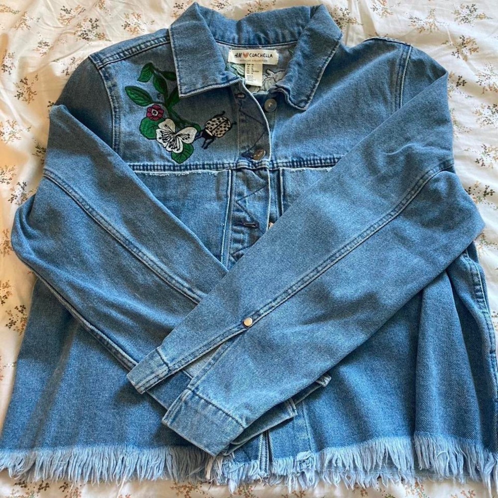 flower jean jacket